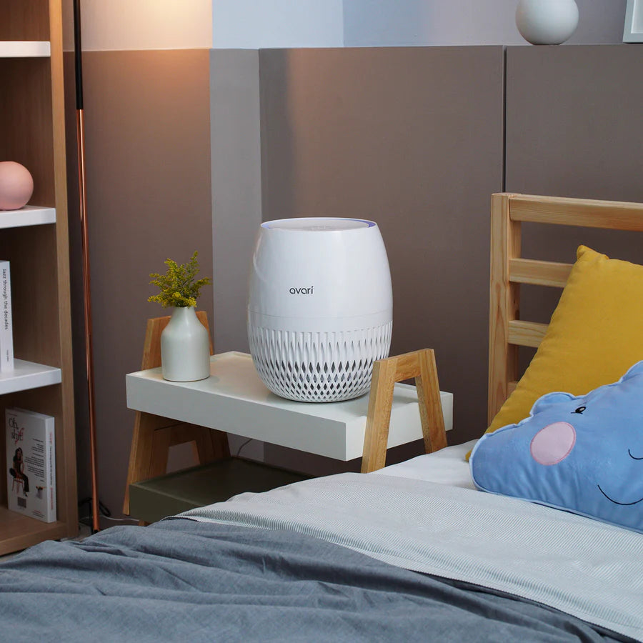 avari eg air purifier in bedroom