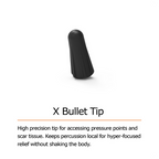 purewave cmx x bullet tip. high precision tip for accessing pressure points and scar tissue. keeps percussion local for hyper-focused relief without shaking the body