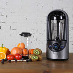 Pado Ozen 310 gray blender on wooden table with fruits 