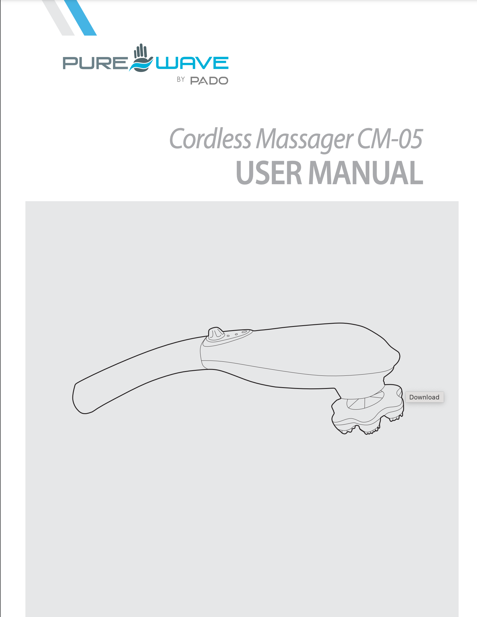 purewave cm05 massager user manual