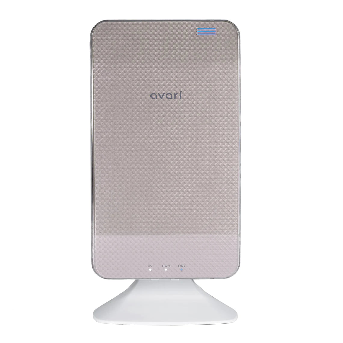 Avari TS UV Light Toothbrush Sanitizer with a stand, against a white background.